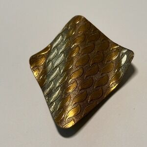 Vintage Jeri Lou Scarf Clip, Signed, Bronze Tone